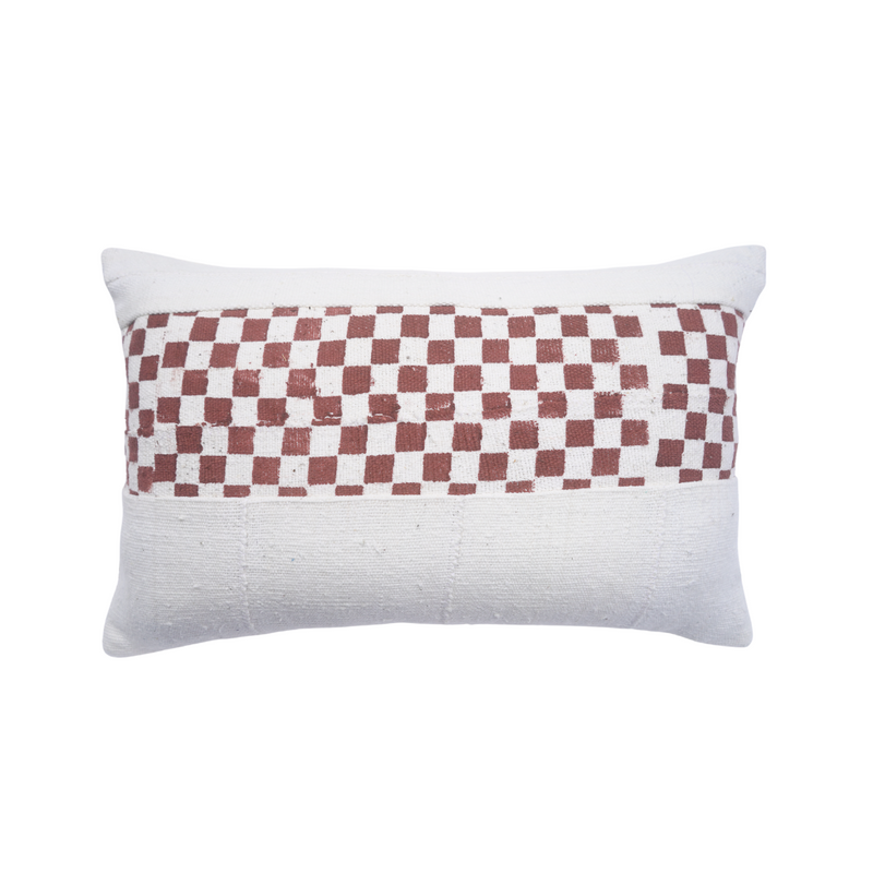 Mixed Checkered Mudcloth Lumbar