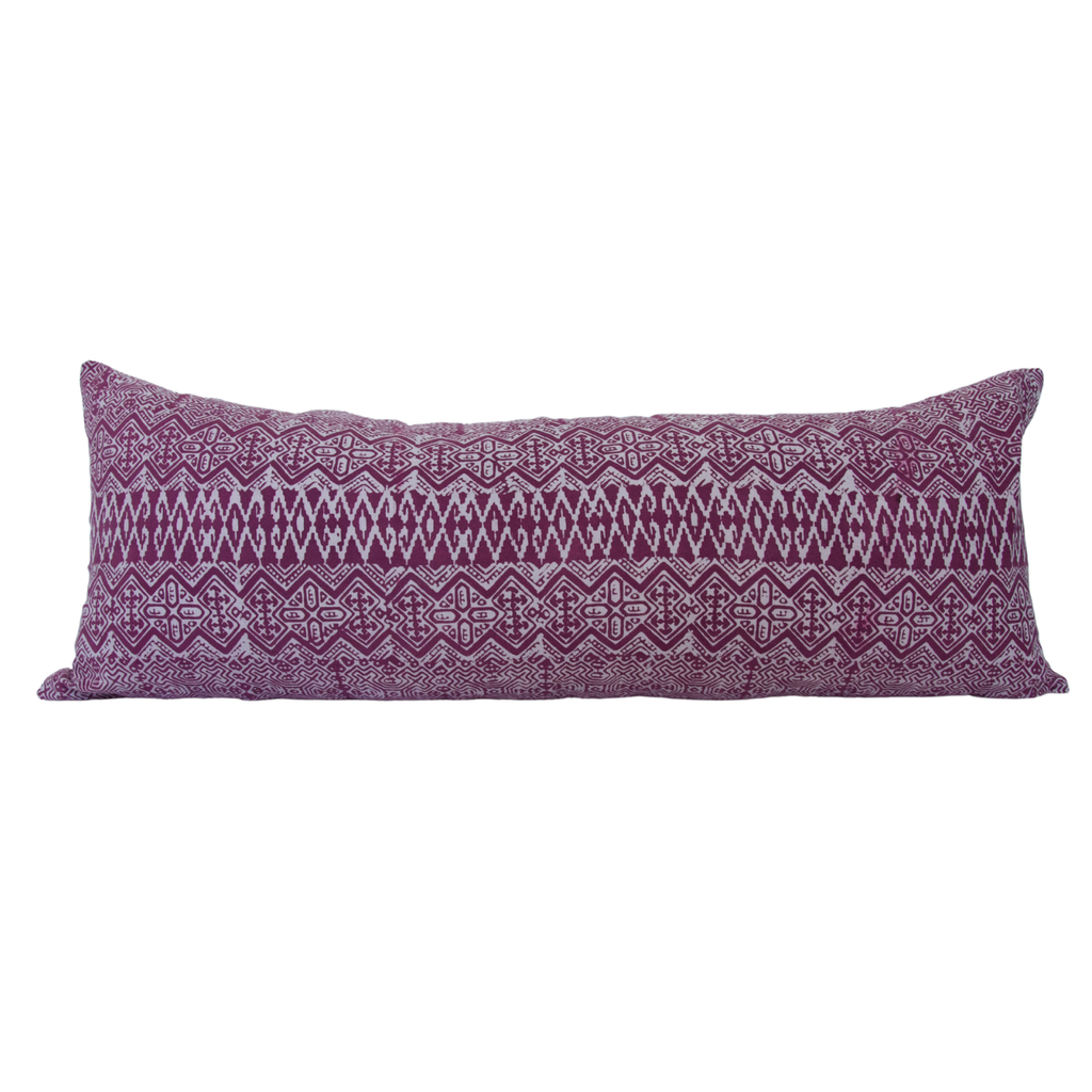 HANDMADE Extra Long Lumbar Pillow Cover White Purple Throw Floral Bird  Shams